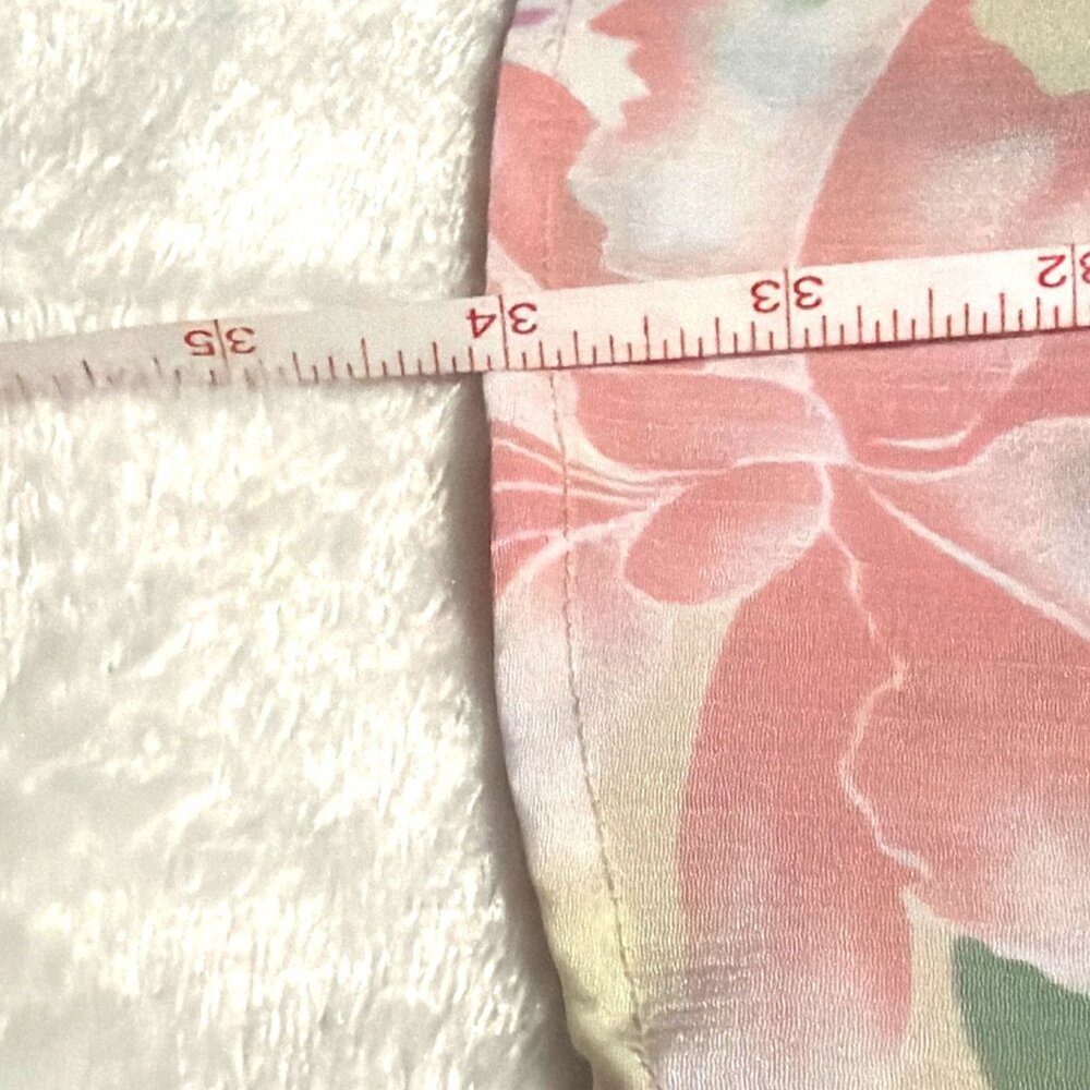 VTG Victorias Secret Floral Satin Pajama Top M/L Short Sleeve Button Front - Picture 6 of 6